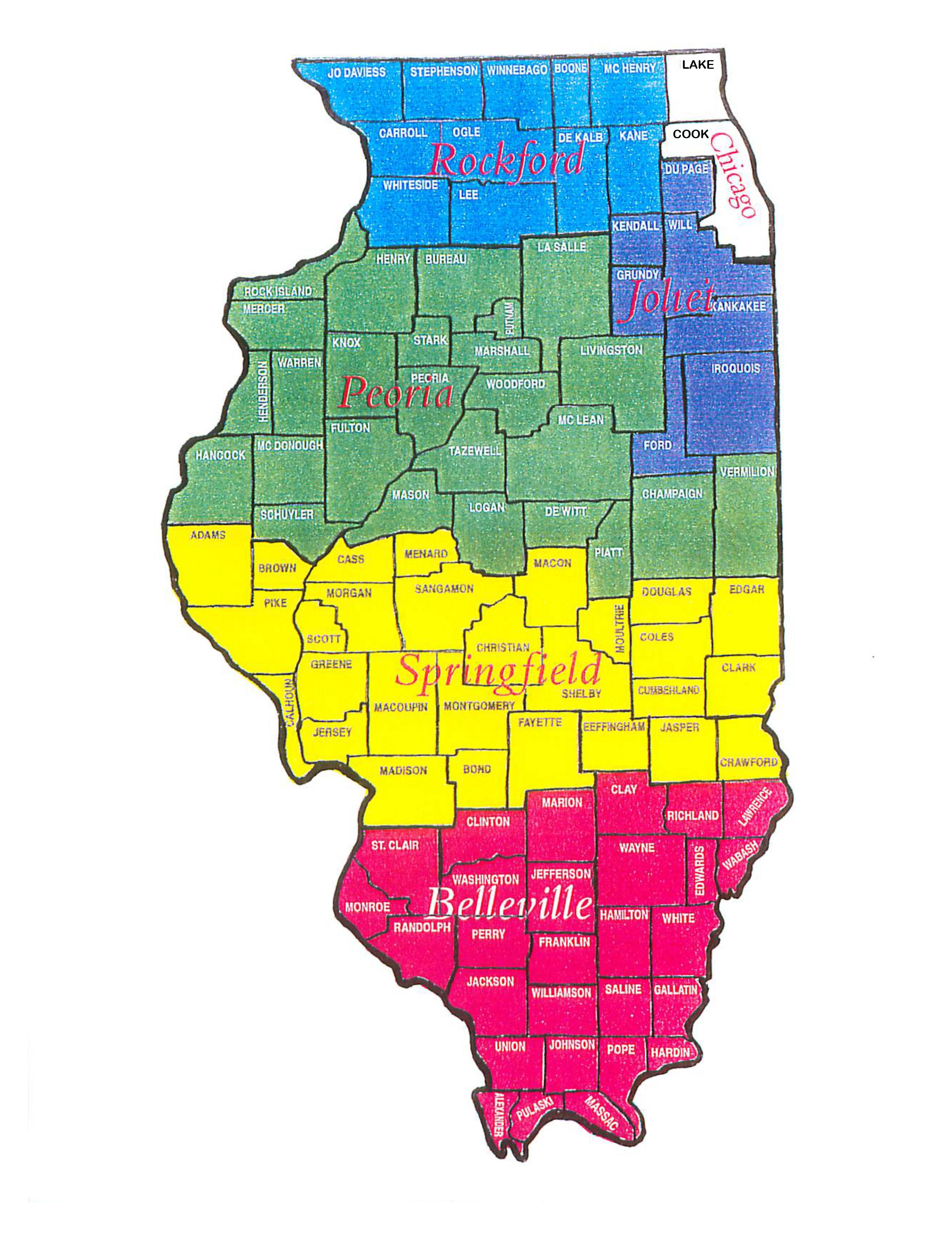 Map of Illinois Dioceses